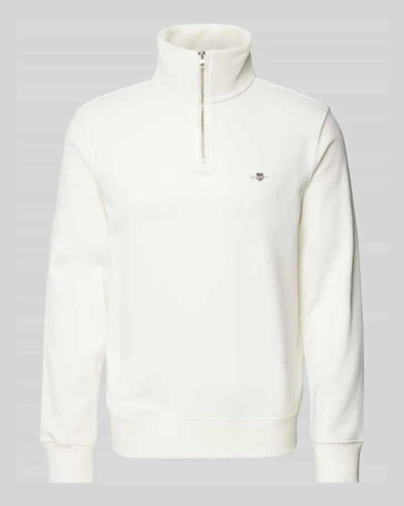 Gant Sweatshirt mit Label-Stitching Offwhite