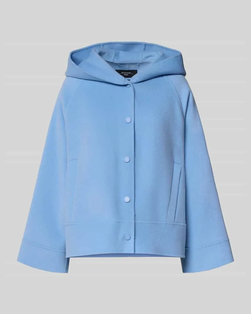 Max Mara Boxy Fit Wolljacke mit Kapuze Modell 'OLIATO Hellblau