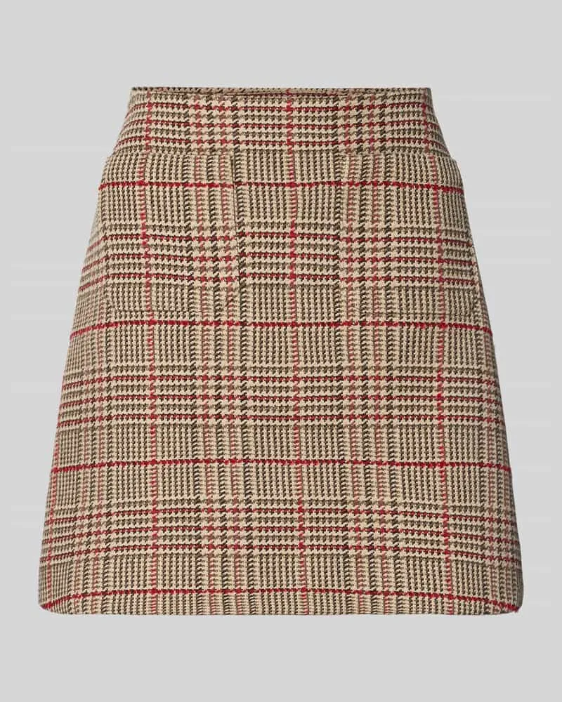 Tommy Hilfiger Leicht ausgestellter Mini-Rock mit Karomuster Bordeaux