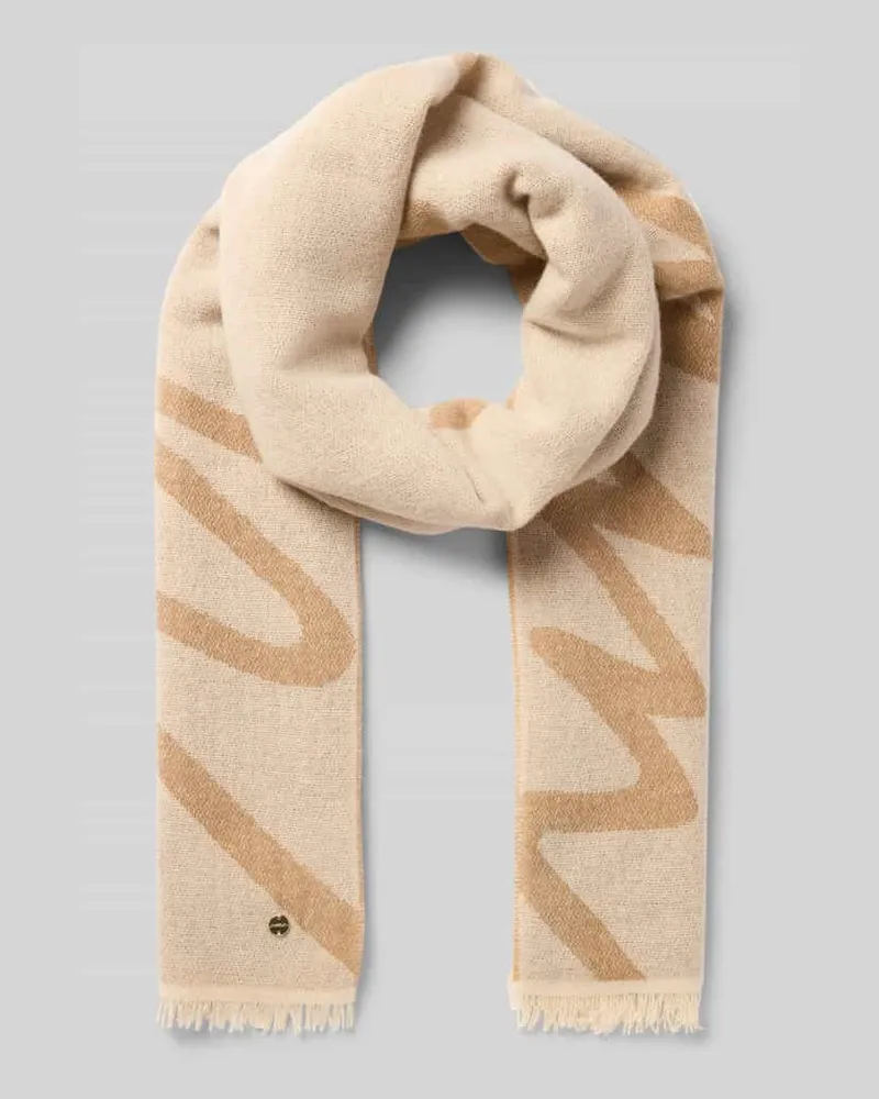 Marc Cain Schal mit Fransenabschluss Sand