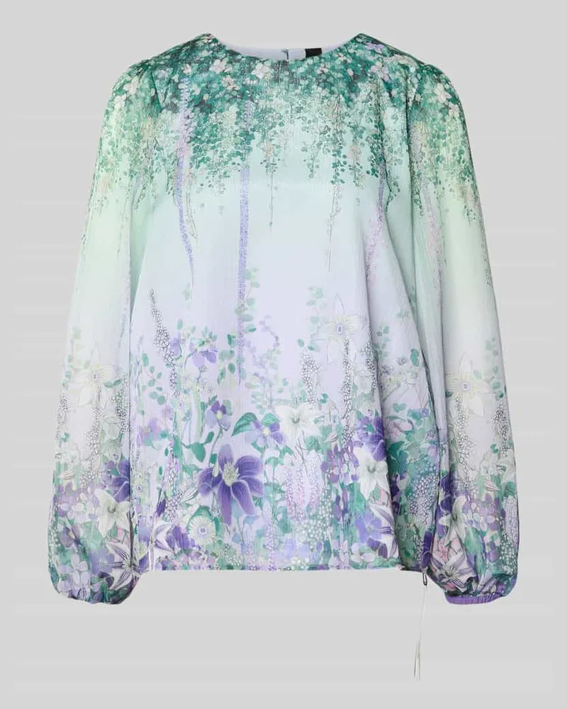 Marc Cain Regular Fit Bluse mit Rundhalsausschnitt Gruen