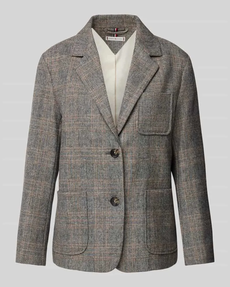 Tommy Hilfiger Regular Fit Blazer mit Reverskragen Hellgrau