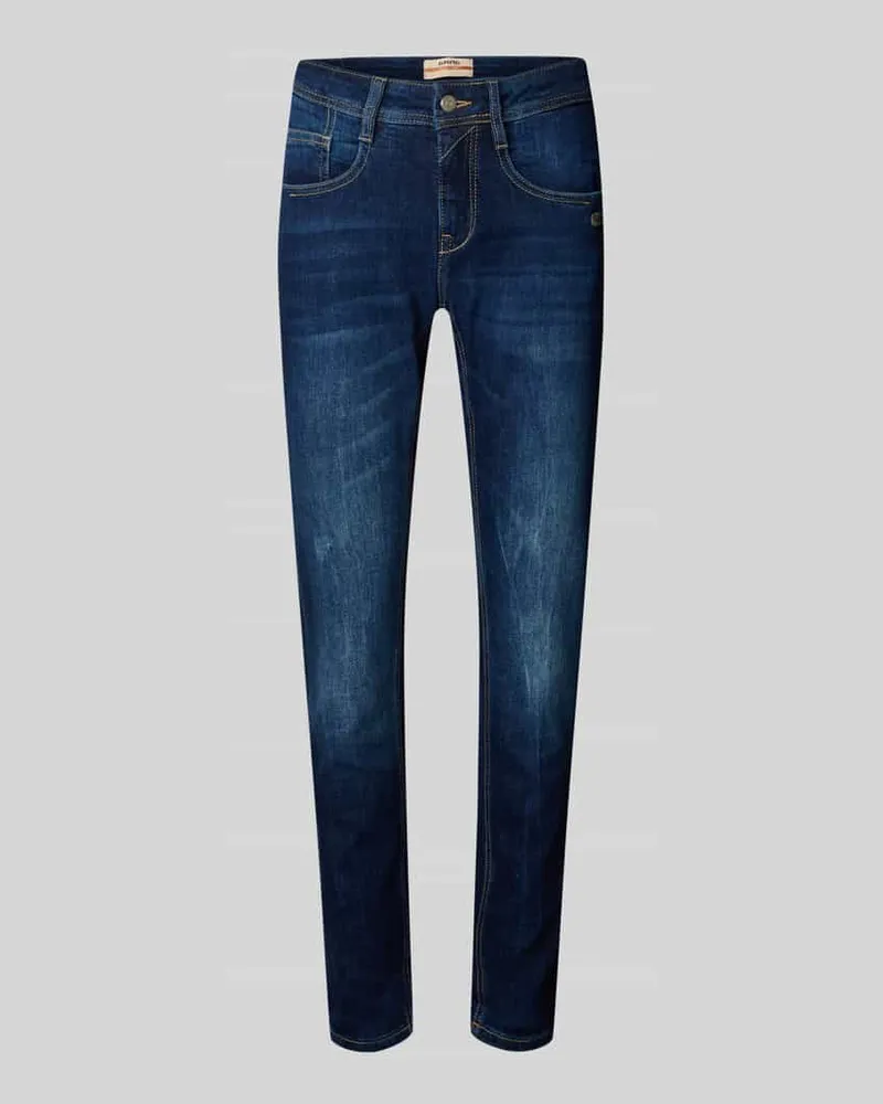 Gang Jeans mit Eingrifftaschen und Label-Detail Modell 'AMELIE Blau