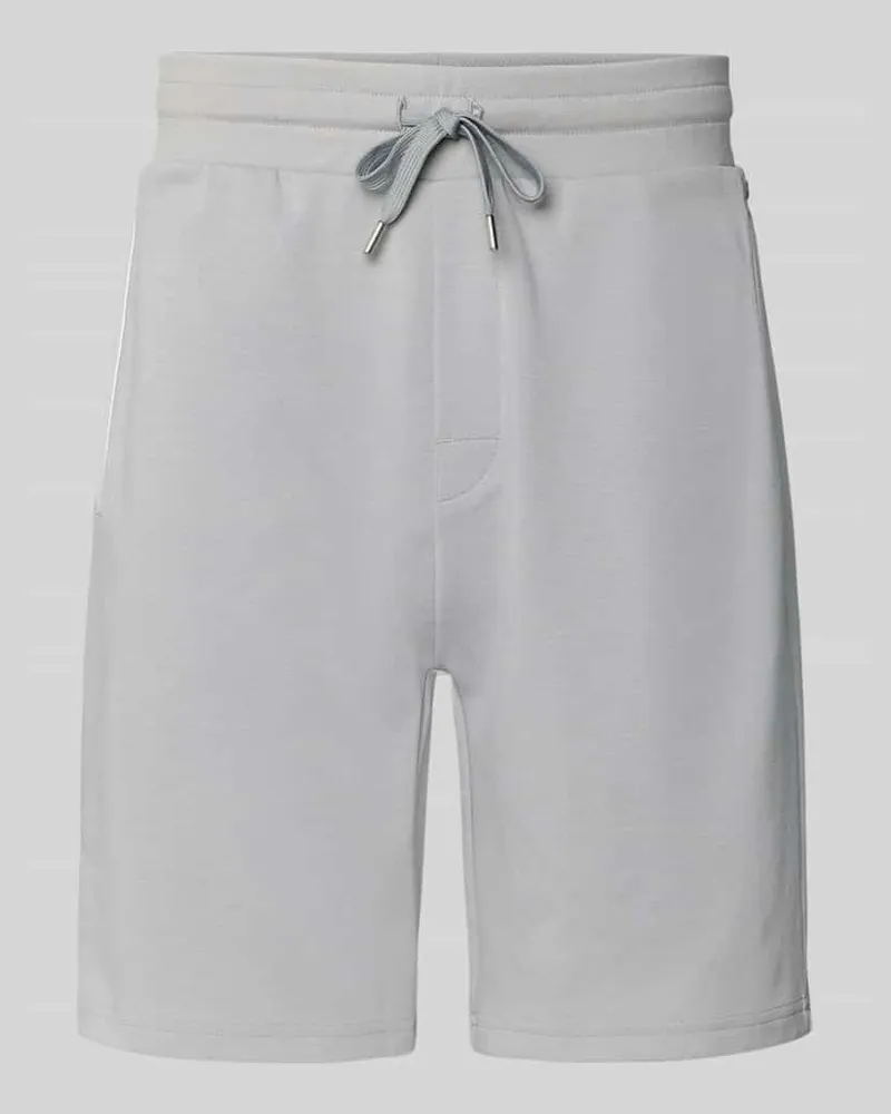 HUGO BOSS Regular Fit Sweatshorts aus Baumwoll-Mix Hellgrau