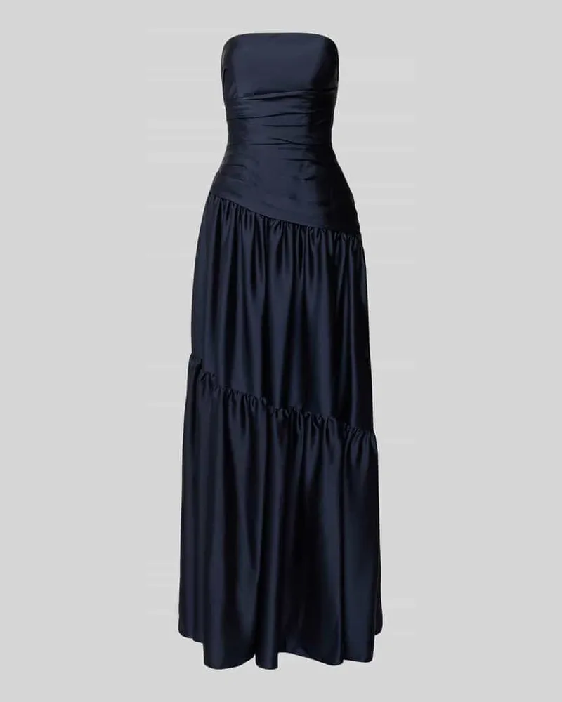 LUXUAR Regular Fit Abendkleid in Falten-Optik Dunkelblau