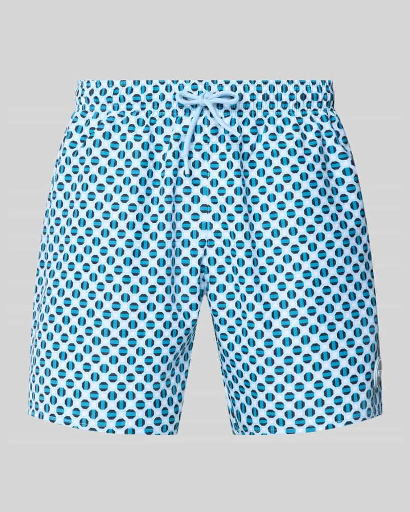 Colmar Regular Fit Badehose mit Allover-Motiv-Print Blau