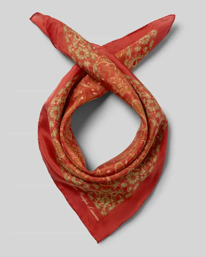 Ralph Lauren Seidenschal mit Label-Schriftzug Orange