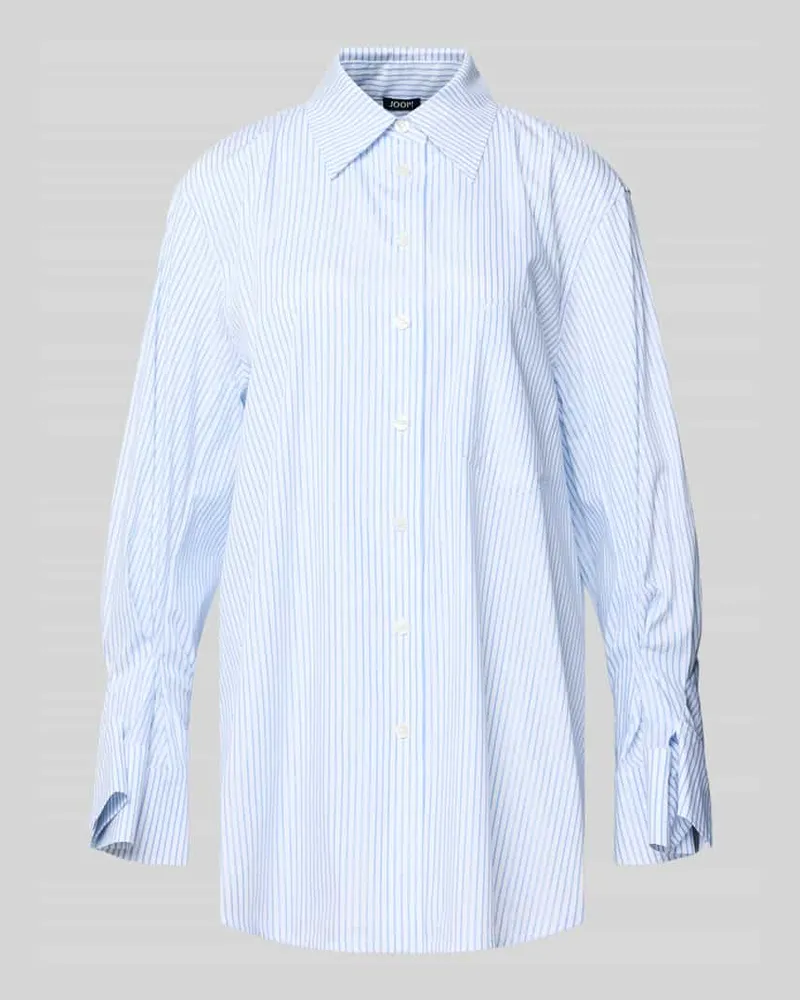 JOOP! Hemdbluse mit Knopfleiste Modell 'Benice Hellblau