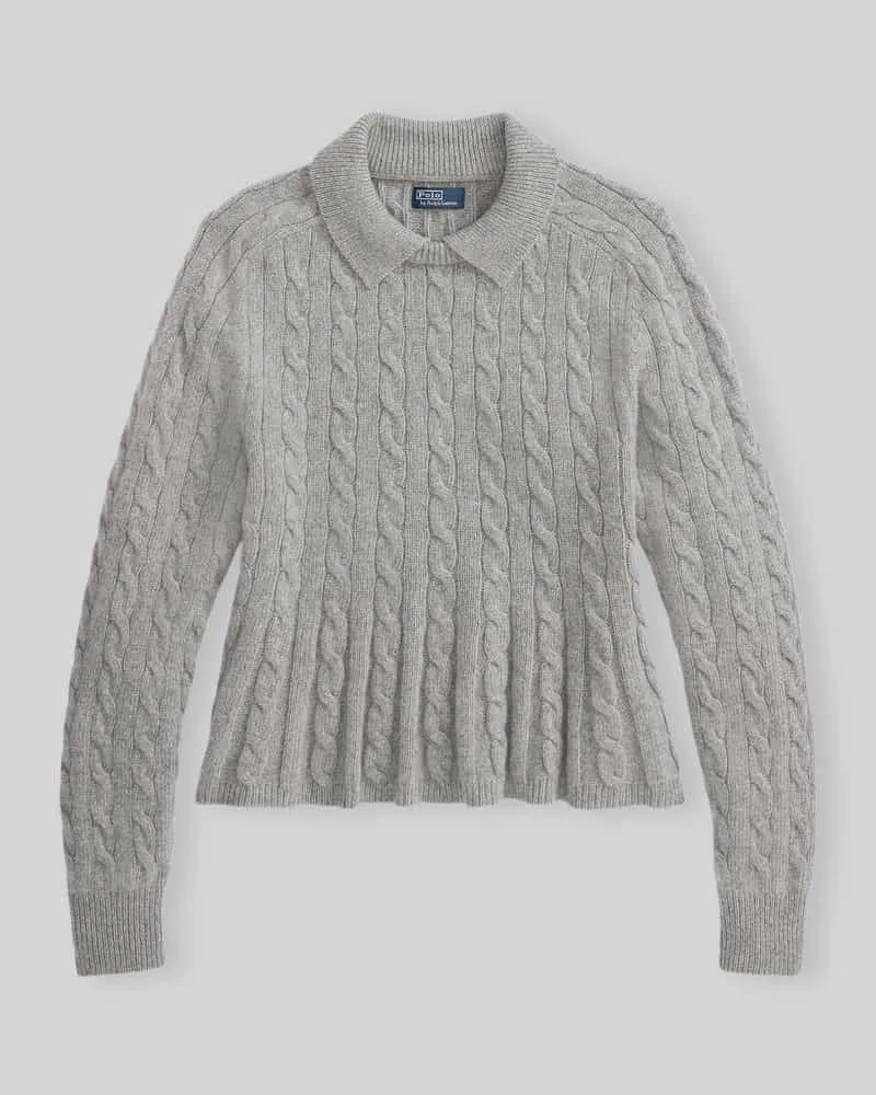 Ralph Lauren Loose Fit Pullover aus Woll-Kaschmir-Mix Mittelgrau