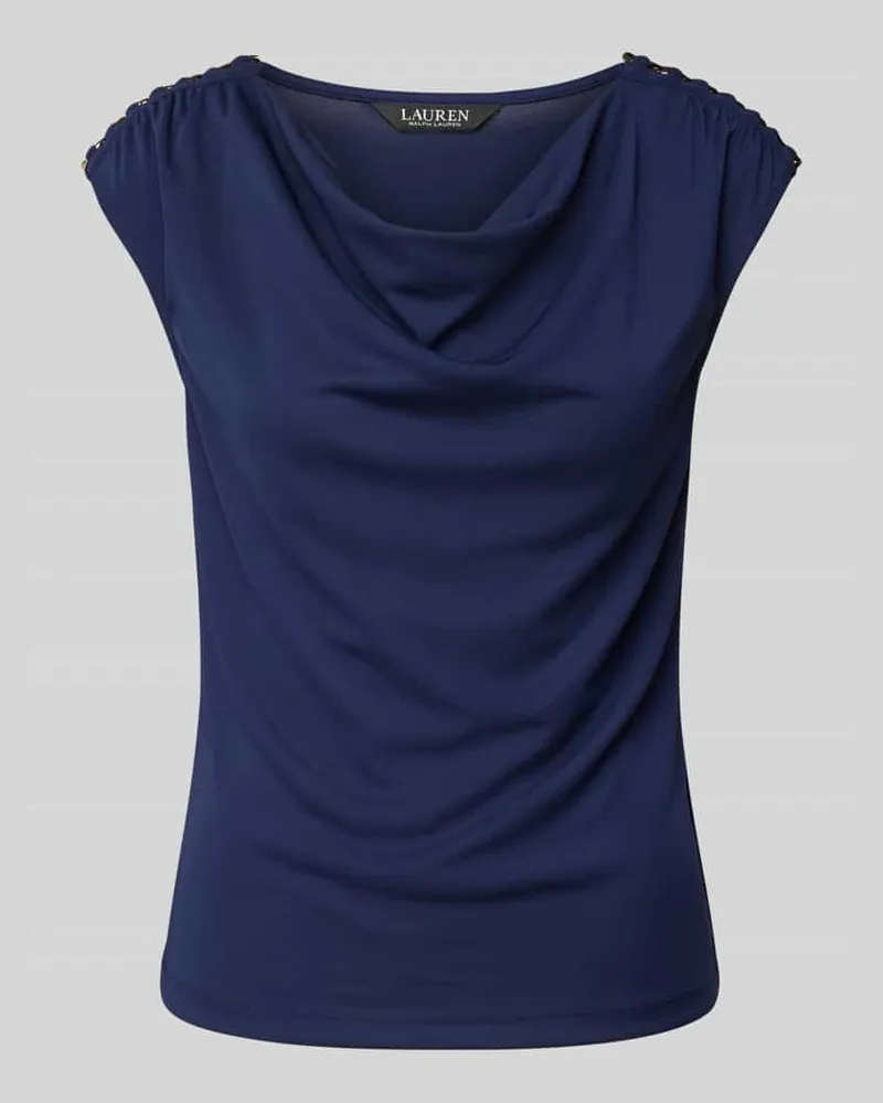 Ralph Lauren T-Shirt mit Wasserfall-Ausschnitt 'PRIYANNE Dunkelblau