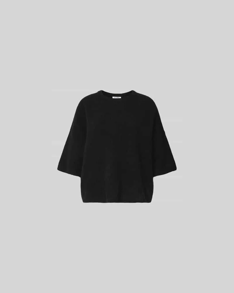 Filippa K Oversized T-Shirt aus Woll-Mix Black