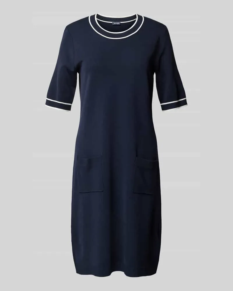 JOOP! Knielanges Strickkleid mit aufgesetzten Taschen Modell 'Kaleo Marine