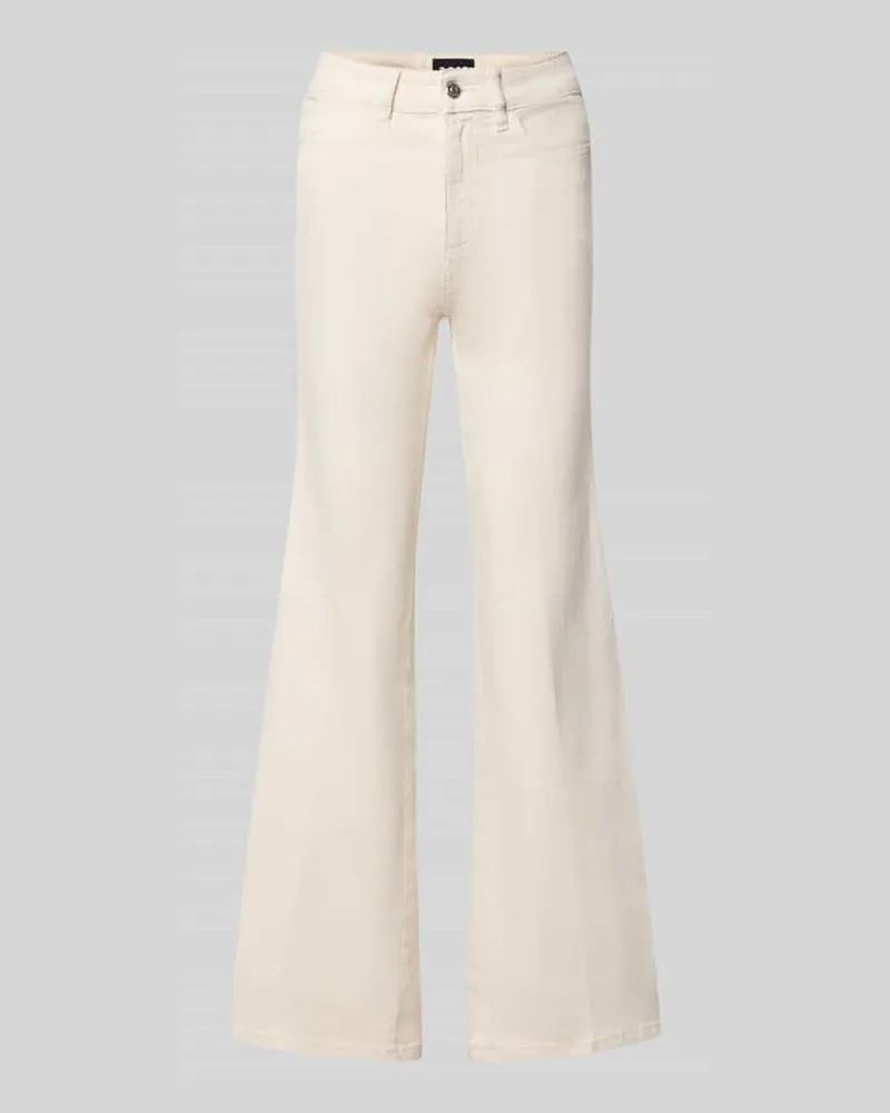 HUGO BOSS Regular Fit Bootcut-Jeans aus Baumwoll-Mix Modell 'ROSALYA 5.0 Offwhite