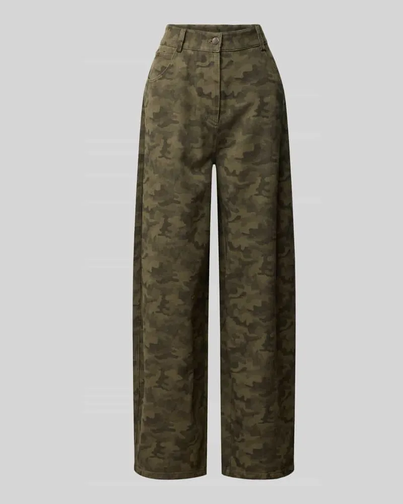 Neo Noir Jeans mit Camouflage-Muster Modell 'Haven Khaki