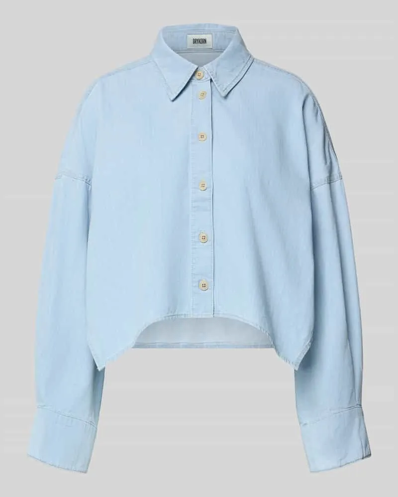 Drykorn Relaxed Fit Hemdbluse in Denim-Optik Modell 'Oshia Hellblau