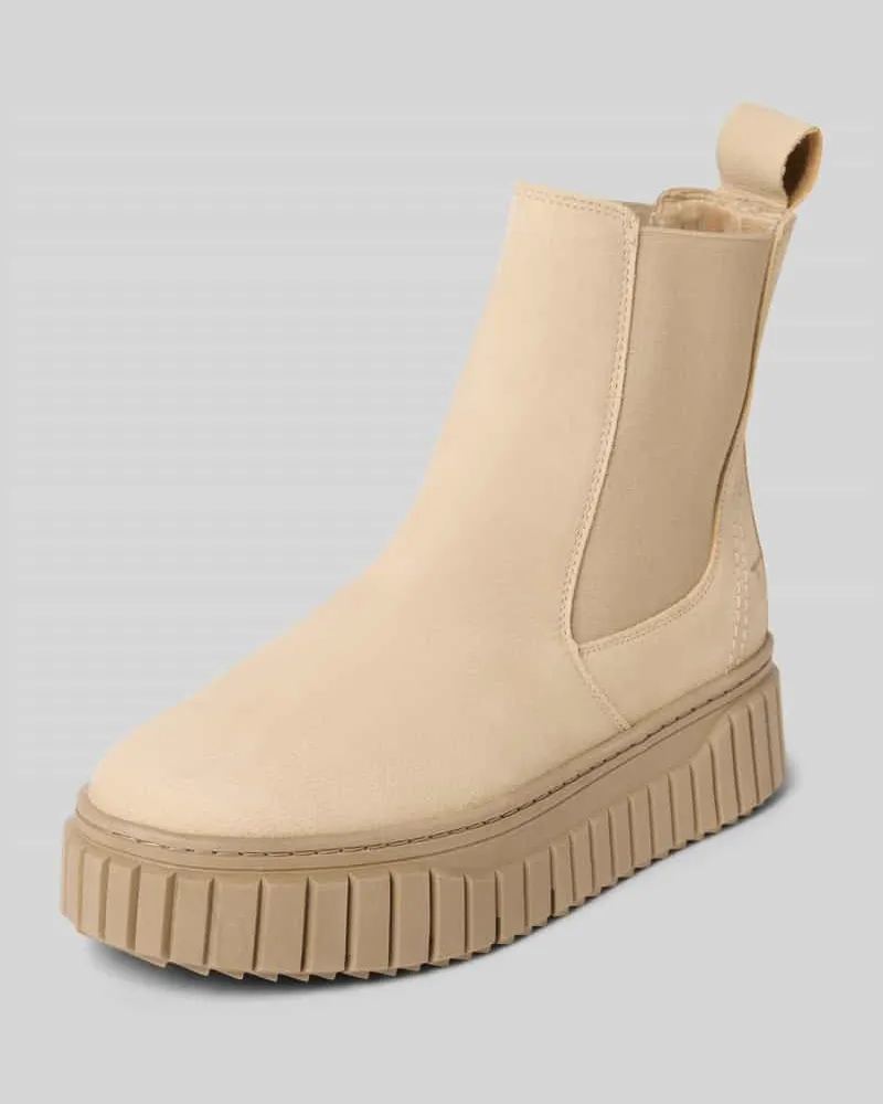 Tamaris Chelsea Boots aus echtem Leder Beige