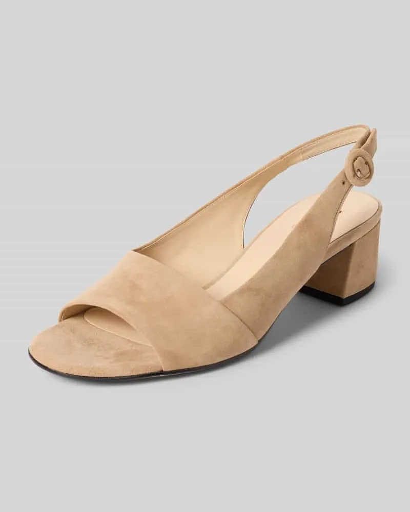 Högl Midheels aus Leder mit Blockabsatz Taupe
