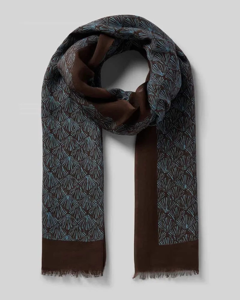 Altea Schal mit floralem Allover-Print Mittelbraun