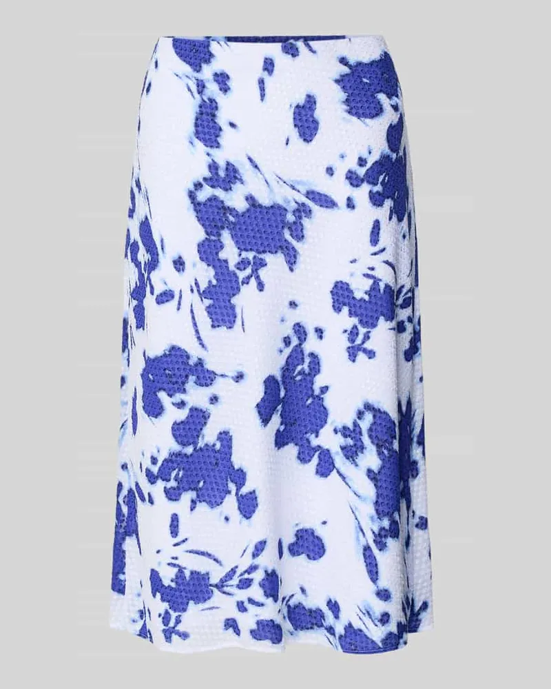 Calvin Klein Midirock mit Strukturmuster im Allover-Look Blau