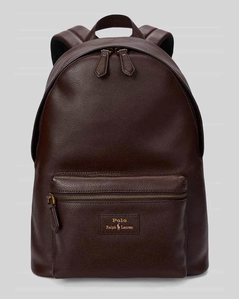 Ralph Lauren Rucksack aus echtem Rindsleder Dunkelbraun