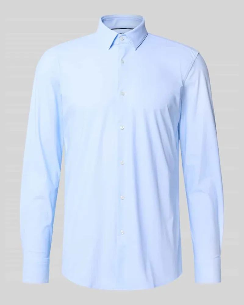 HUGO BOSS Slim-Fit Hemd aus Stretch-Jersey Modell 'Style P-HANK-S-KENT-C1-222 Bleu