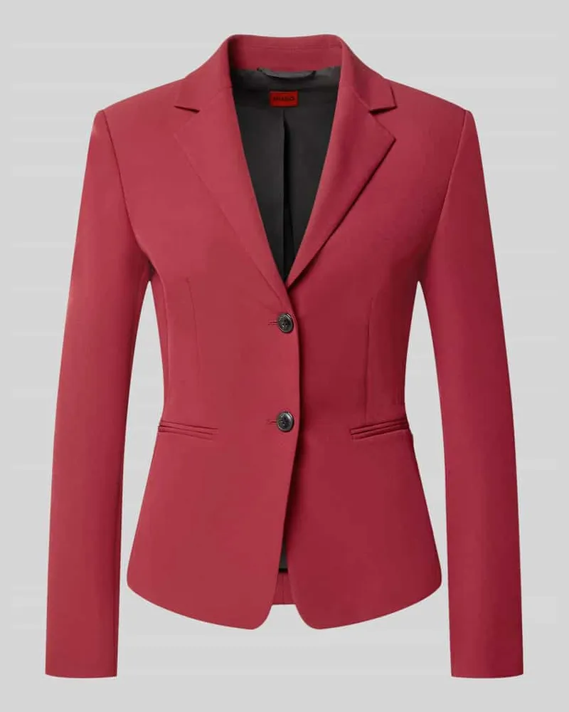 HUGO BOSS Regular Fit Kurzblazer mit Reverskragen Modell 'Agonia Dunkelrot