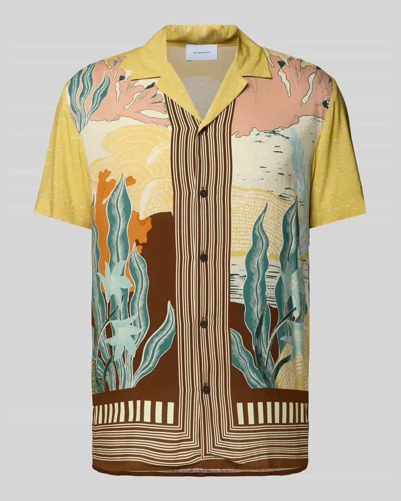 Baldessarini Freizeithemd aus Viskose Modell 'Rick Gelb