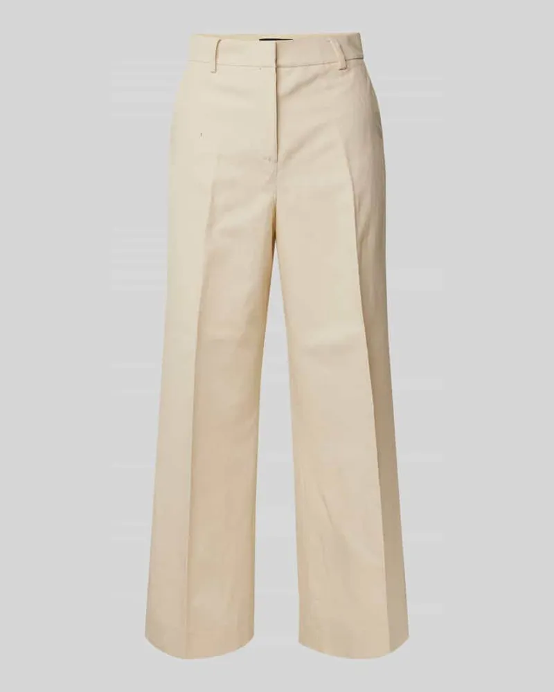 Max Mara Wide Leg Stoffhose aus Baumwoll-Leinen-Mix Modell 'ZIRCONE Sand