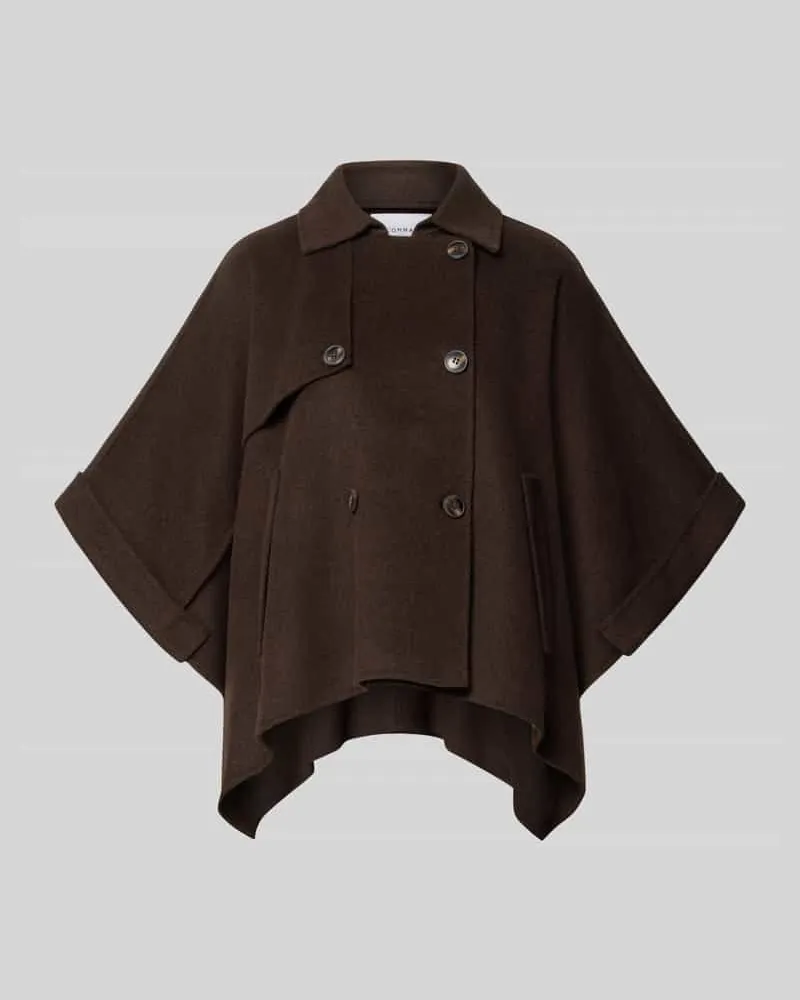 COMMA Jacke aus Woll-Mix mit asymmetrischem Saum Dunkelbraun