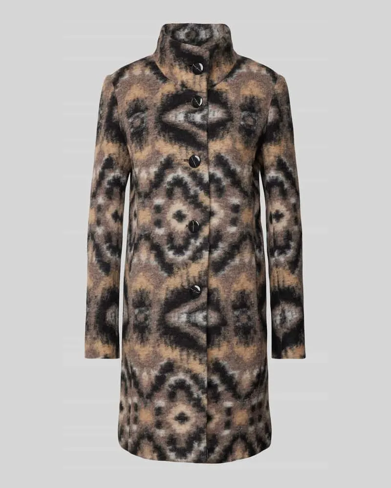 Milo Coats Wollmantel mit Stehkragen und Knopfleiste Modell 'Flora Beige