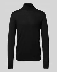 Matinique Rollkragenpullover aus Wolle mit Label-Detail Modell 'parcusman Black