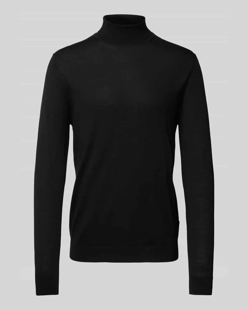 Matinique Rollkragenpullover aus Wolle mit Label-Detail Modell 'parcusman Black