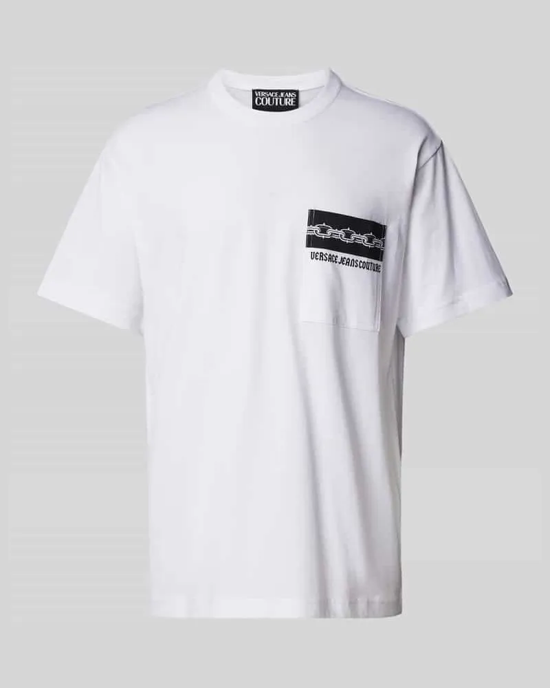 Versace Jeans T-Shirt mit Brusttaschen Modell 'CJ00E Weiss