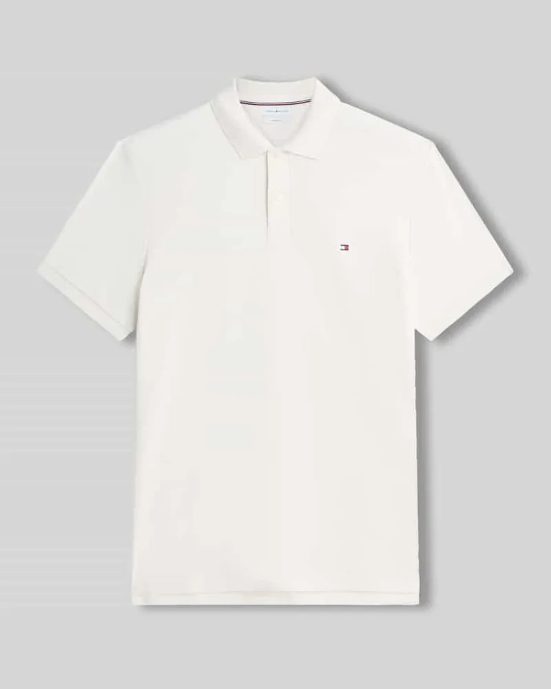 Tommy Hilfiger Regular Fit Poloshirt aus reiner Baumwolle Offwhite
