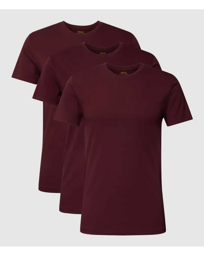 Ralph Lauren T-Shirt mit Logo-Stitching im 3er-Pack Bordeaux