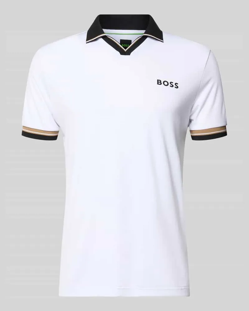 HUGO BOSS Slim Fit Poloshirt mit Label Print Modell 'PL_TOC SERVE 2 Weiss
