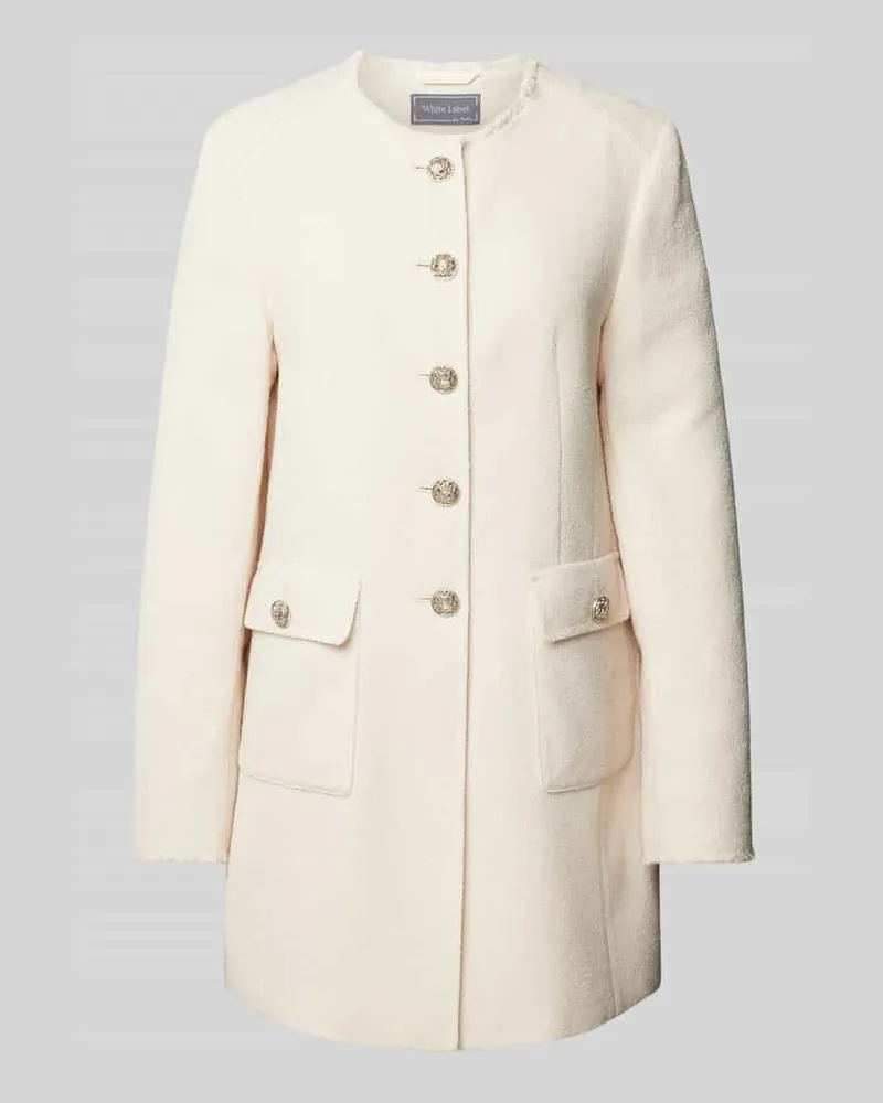 White Label Longblazer mit aufgesetzten Pattentaschen Offwhite