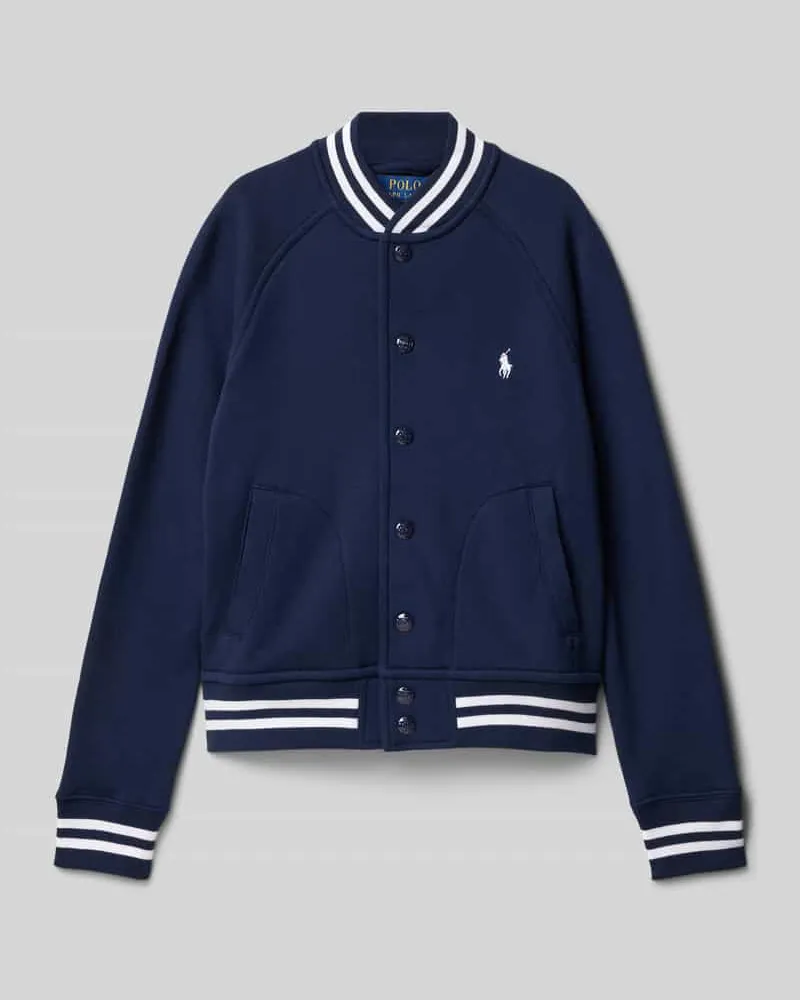 Ralph Lauren Bomberjacke mit Label-Stitching und Eingrifftaschen Marine