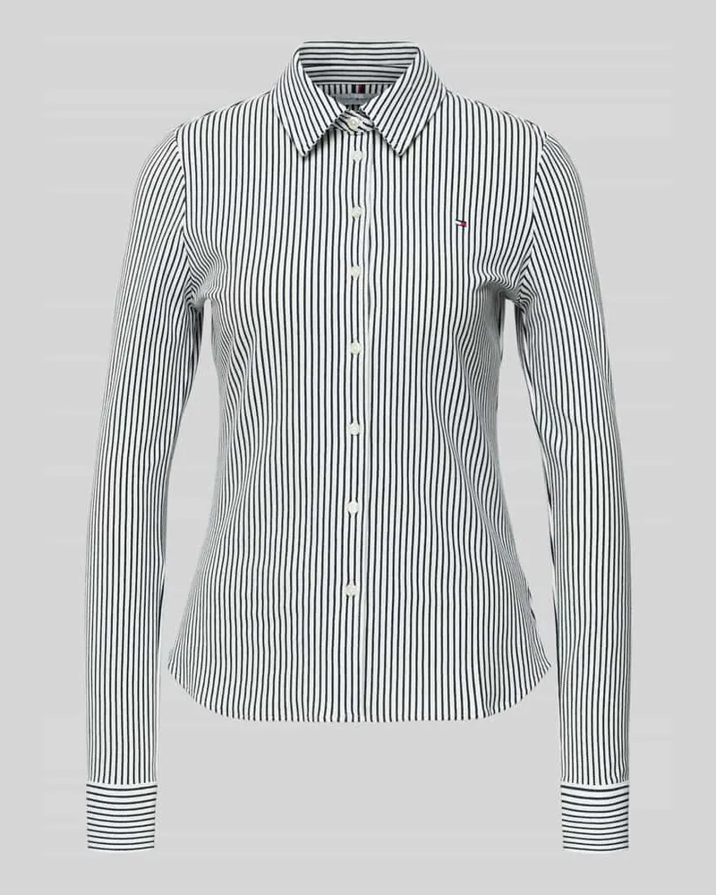Tommy Hilfiger Slim Fit Hemdbluse aus Baumwoll-Mix Weiss