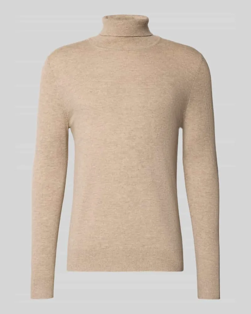 Christian Berg Rollkragenpullover aus Wolle-Kaschmir-Mix Beige