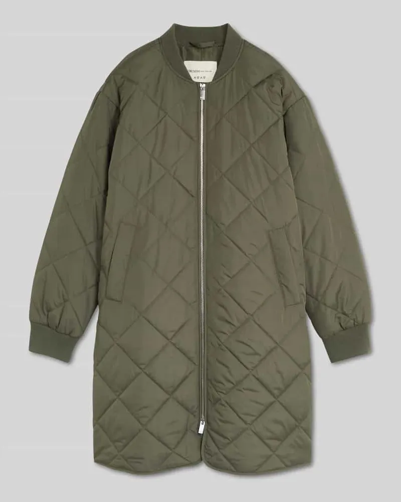 Tom Tailor Regular Fit Steppmantel mit College-Kragen Oliv