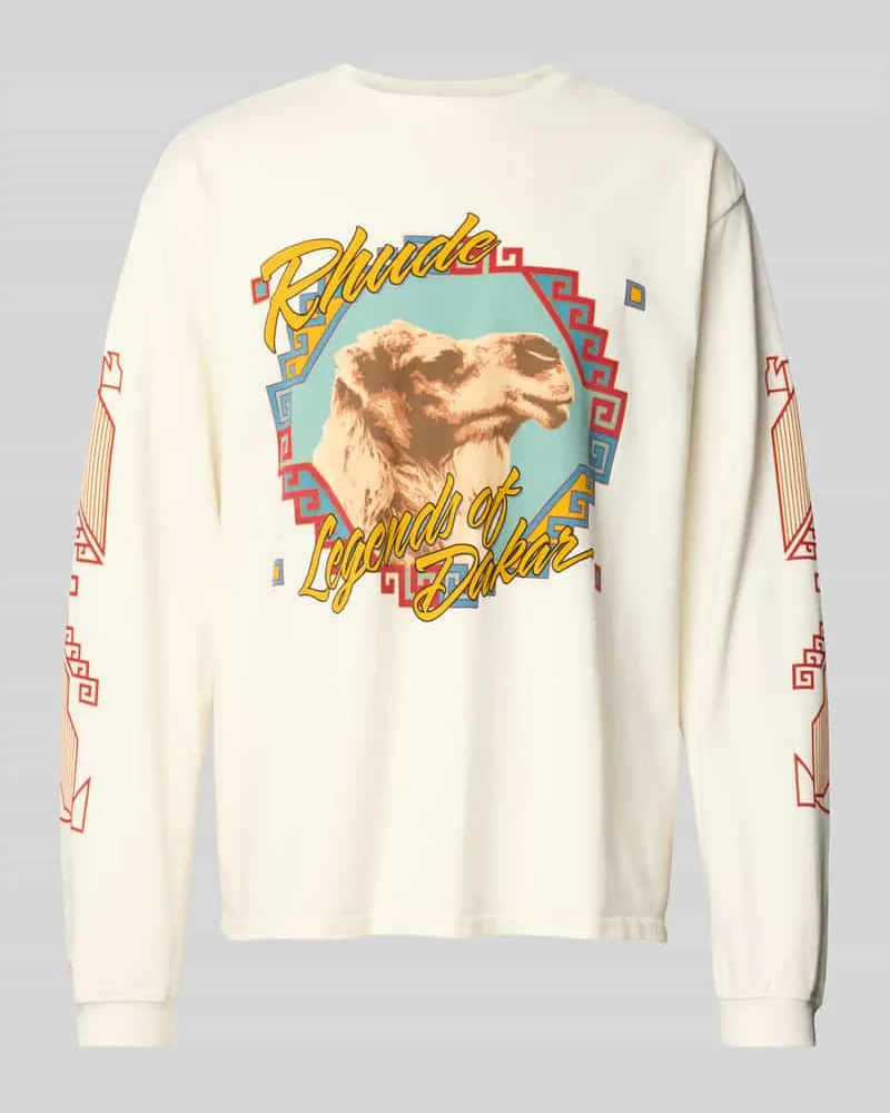 RHUDE Relaxed Fit Longsleeve aus reiner Baumwolle Offwhite