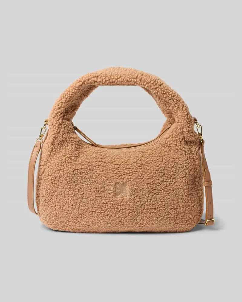 Karo Kauer Handtasche aus Teddyfell mit Label-Stitching Hazel