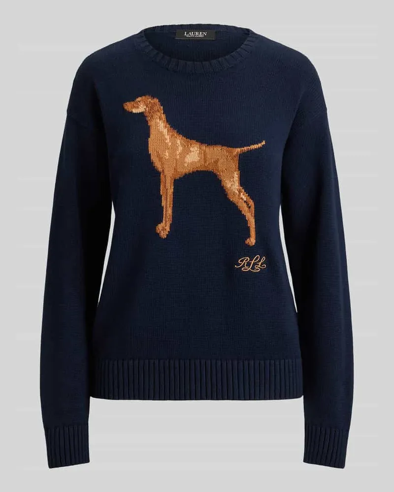 Ralph Lauren Regular Fit Pullover mit Hundemotiv Marine