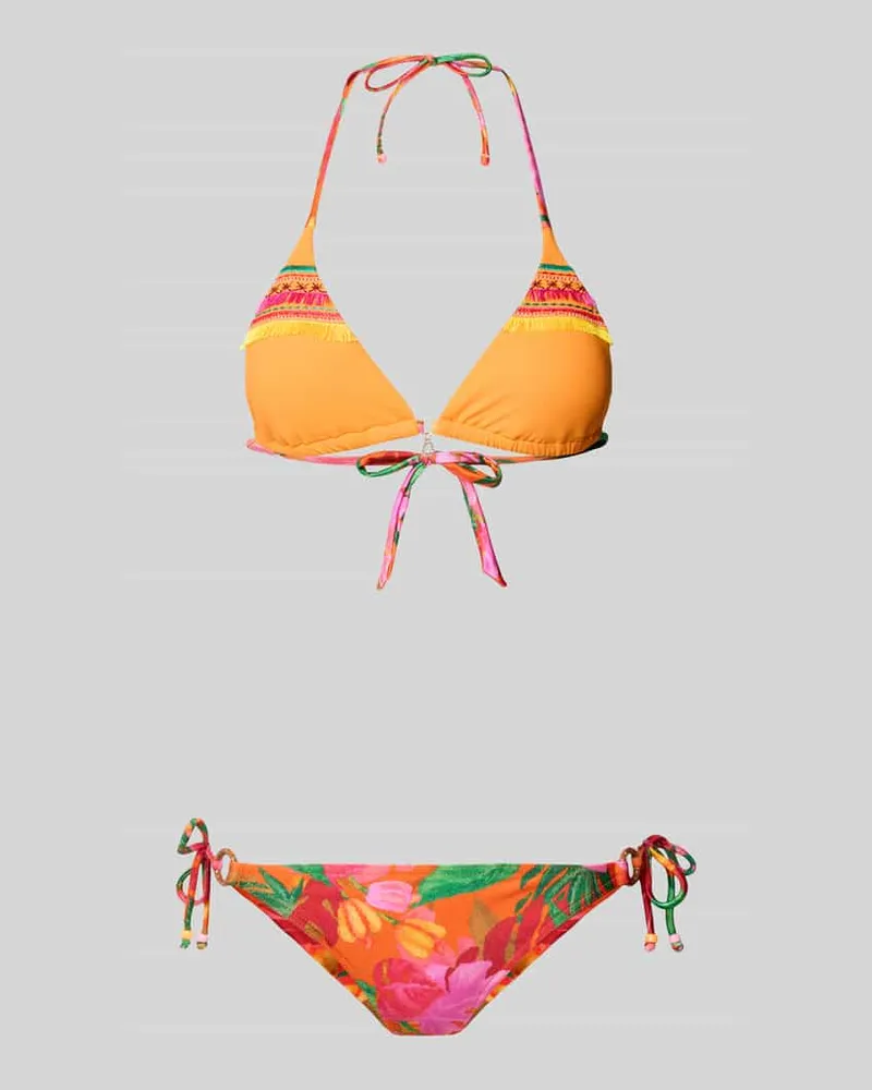 Banana Moon Bikini mit wattierten Cups und seitlicher Schnürung Orange