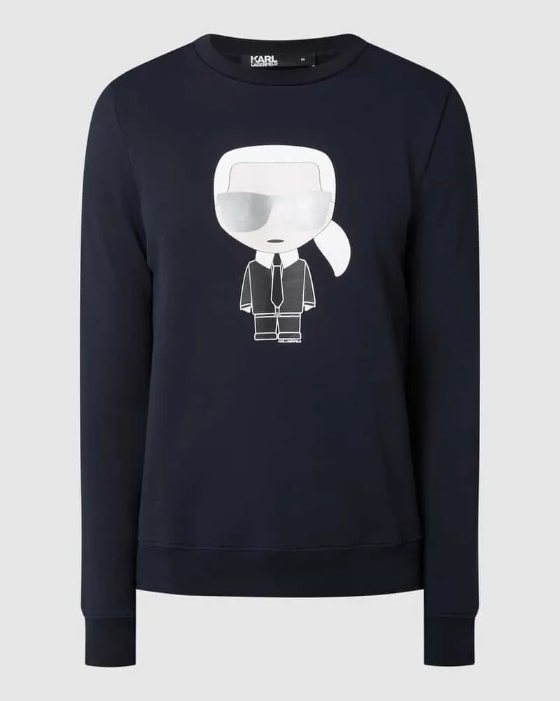 Karl Lagerfeld Sweatshirt mit Karl-Print Dunkelblau
