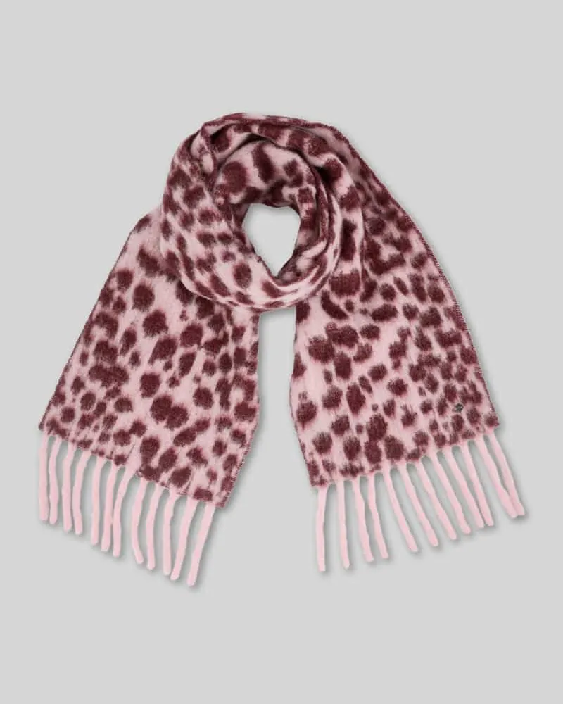 Marc Cain Schal aus Alpaka mit Fransenabschluss Rosa