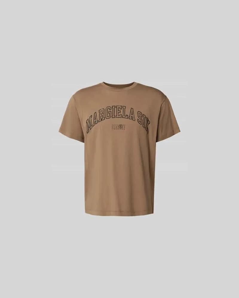 Maison Margiela Regular Fit T-Shirt mit Logo-Print Camel