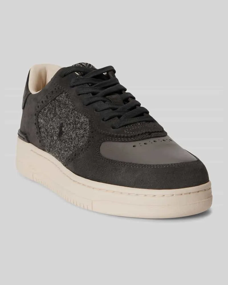 Ralph Lauren Sneaker Low aus Rindsnappa mit Wollpanel Black