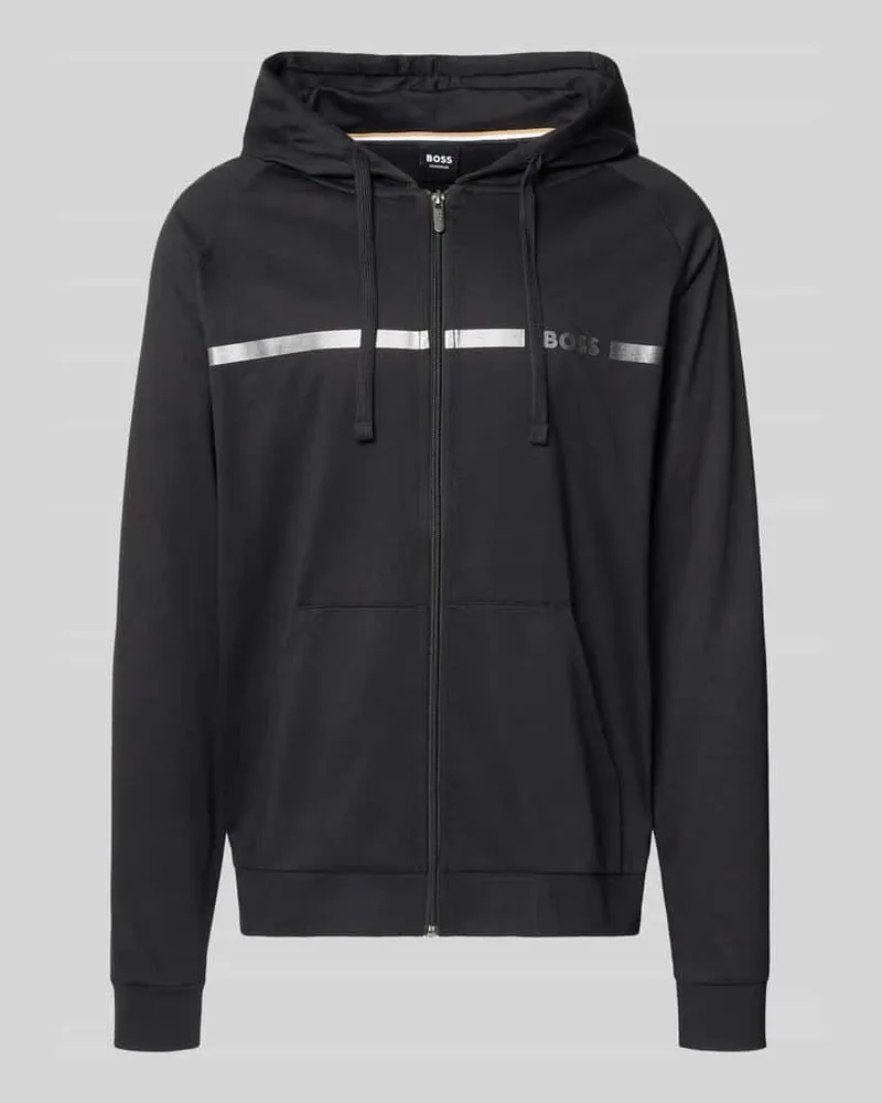 HUGO BOSS Regular Fit Sweatjacke aus reiner Baumwolle Modell 'AUTHENTIC Black